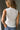 Olivia Off White Scallop Knit Tank- close up back view