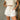 Callen White Frayed Hem Shorts - close up front view