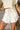 Callen White Frayed Hem Shorts - close up front