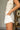 Callen White Frayed Hem Shorts - close up side view