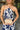 Everleigh Navy Tropical Print Maxi Dress - close up front view