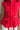 Tessa Red Tie Waist Flare Top- close up front view