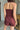 Melany Burgundy Halter Skirt Romper- close up back view