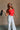 Ashleigh Red Cowl Neck Ruched Tank Top - front/side view