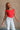 Ashleigh Red Cowl Neck Ruched Tank Top - frontal side view