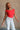 Ashleigh Red Cowl Neck Ruched Tank Top - frontal side view