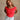 Ashleigh Red Cowl Neck Ruched Tank Top - front view
