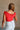 Ashleigh Red Cowl Neck Ruched Tank Top - back view