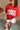 Georgia Red & White Short Sleeve Top - frontal view