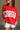 Georgia Red & White Short Sleeve Top - close up front view
