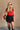 Charleigh Red & Black Tie Strap Bodysuit - front view