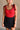 Charleigh Red & Black Tie Strap Bodysuit - front view