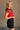 Charleigh Red & Black Tie Strap Bodysuit - side view