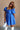Rhea Royal Blue Short Puff Sleeve Mini Dress- full frontal side view