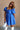 Rhea Royal Blue Short Puff Sleeve Mini Dress- full frontal side view