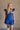 Naya Royal Blue Ruffle Mini Dress - front view without belt