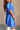 Rhea Royal Blue Short Puff Sleeve Mini Dress- close up frontal side view