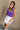 Charleigh Purple & White Tie Strap Bodysuit- top view