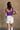 Charleigh Purple & White Tie Strap Bodysuit- back view