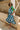 Mylah Blue & Green Stripe Midi Dress- frontal right side full view