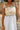Peyton Floral & Stripe Tie Strap Midi Dress - close up upper front view