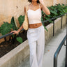 Harlow Blue & White Stripe Wide Leg Pants- full body view