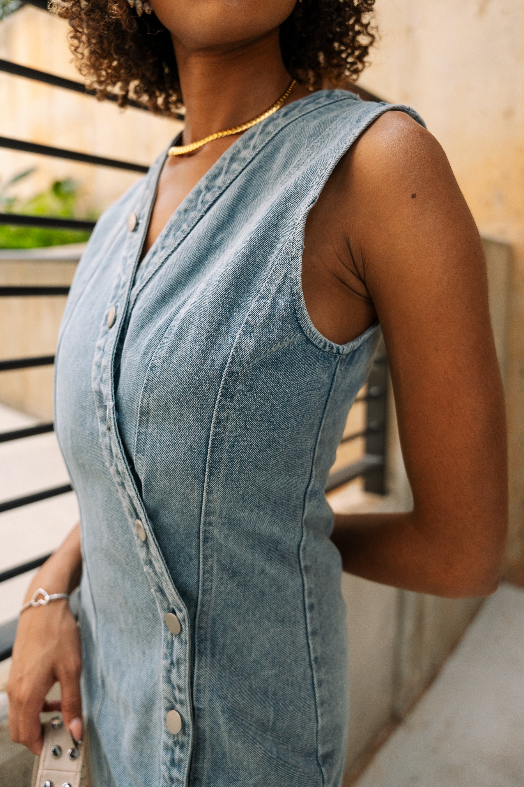 Bristol Denim Button-Up Mini Dress - Lizard Thicket Bristol Denim Button-Up Mini Dress - Lizard Thicket