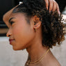 Dallas Gold Hammered Square Huggie Earring- side view