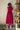 Cara Magenta Eyelet Zip Front Midi Dress - full body back view