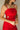 Alessandra Red & Gold Medallion Midi Dress - close up side view