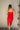 Alessandra Red & Gold Medallion Midi Dress - back view