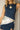 Peyton Denim Open Back Tank - close view with scarf