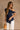 Alani Navy Ruched Off-The-Shoulder Tank- front top view