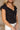 Nora Black & White Floral Ruffle Top- frontal side view