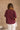 Aurora Burgundy Short Sleeve Top- close up back view
