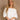 Tessa White Knit Poncho- front view