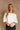 Tessa White Knit Poncho- front view