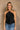 Kami Black Satin & Lace Halter Tank - view of front