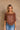 Stella Brown Crochet Floral Poncho- upper body front view