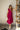 Cara Magenta Eyelet Zip Front Midi Dress - full body front view