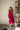 Cara Magenta Eyelet Zip Front Midi Dress - full body