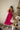 Cara Magenta Eyelet Zip Front Midi Dress - full body front