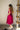 Cara Magenta Eyelet Zip Front Midi Dress - full body side view