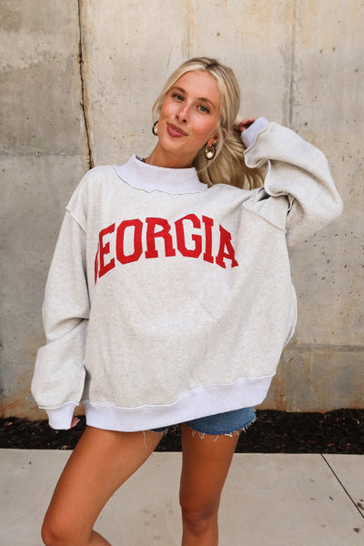 Georgia Reversible Mock Neck Sweatshirt - Lizard Thicket