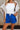 Alexa Blue Football Gameday Shorts- front view