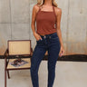 Judy Blue: Delaney Dark Wash Skinny Jeans- full body view