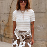 Blakely Cream Lace Short Sleeve Top- front view