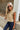 Dakota Taupe Denim Ruffle Vest- frontal side view