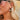 Hattie Black & Gold Scooped Hoop & Pearl Earrings - frontal view on model