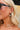 Hattie Black & Gold Scooped Hoop & Pearl Earrings - frontal view on model